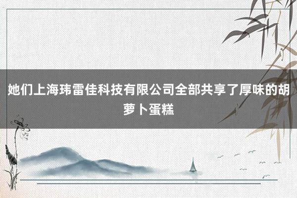 她们上海玮雷佳科技有限公司全部共享了厚味的胡萝卜蛋糕