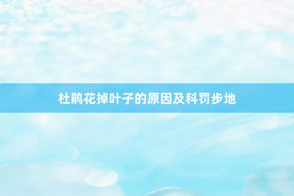 杜鹃花掉叶子的原因及科罚步地